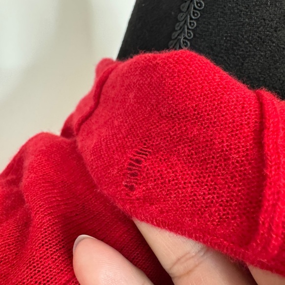 Calvin Klein Long Sleeve Wool Blend Top Red - Picture 7 of 12